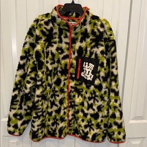 Target Lime Green, Black & White Fleece Jacket with Contrast Zip